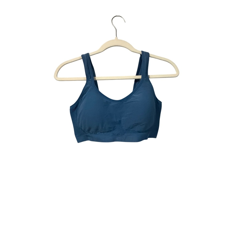 Truekind Daily Comfort Wireless Shaper Bra Teal Blue Sz Large Seamless Hook Eye